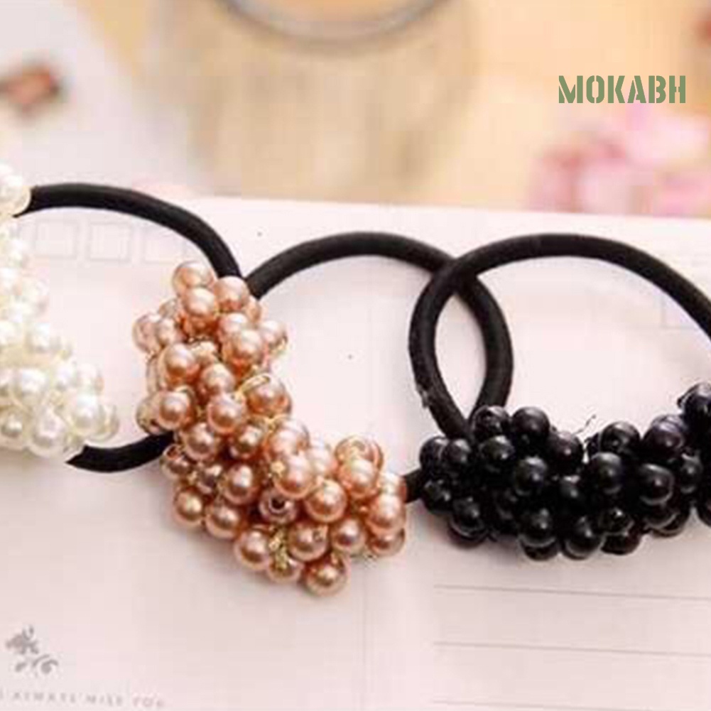 Dây Cột Tóc Co Giãn Đính Ngọc Trai Giả Ngọt Ngào Cho Nữ