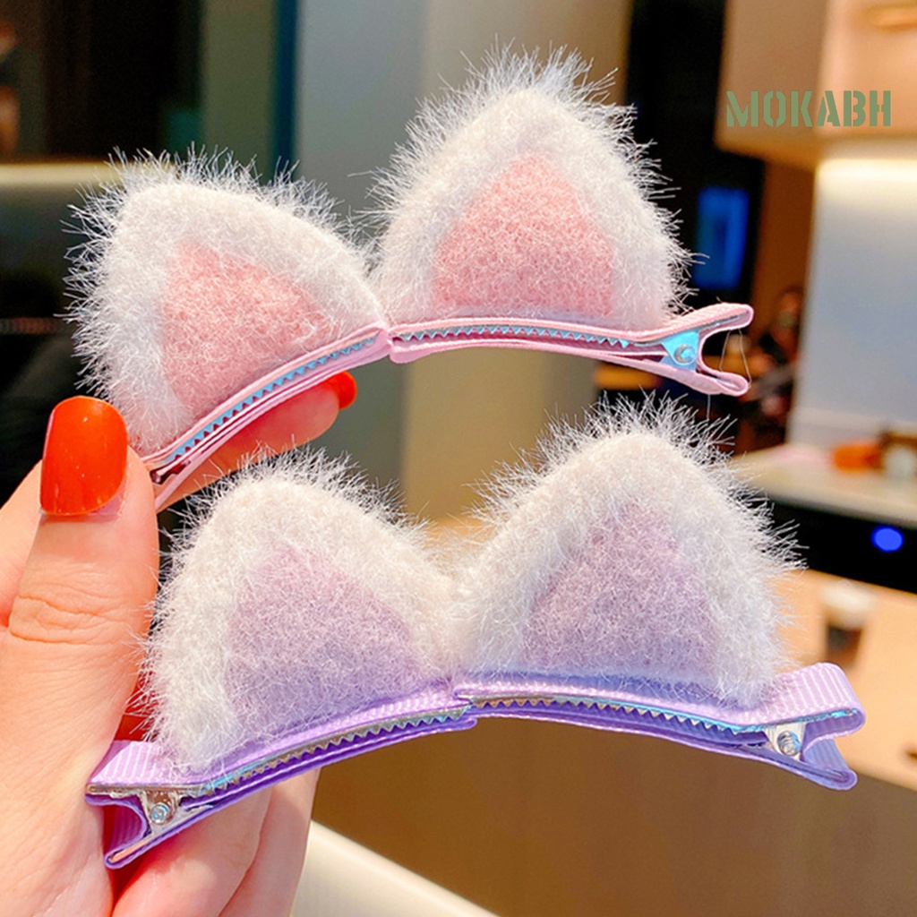 1 Cặp Kẹp Tóc Hình Tai Mèo Nhiều Màu Sắc Quyến Rũ