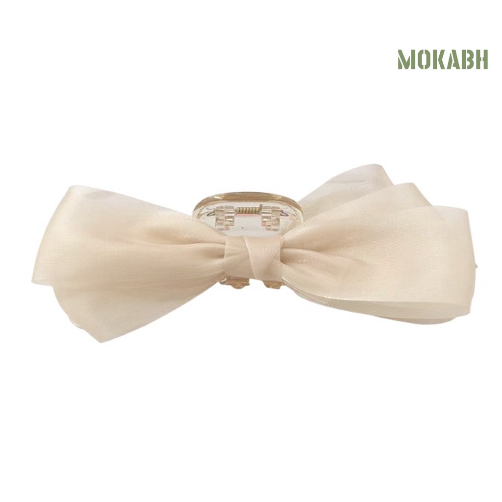 Kẹp Tóc Hình Nơ Màu Trơn Đa Năng Phong Cách Hàn Quốc