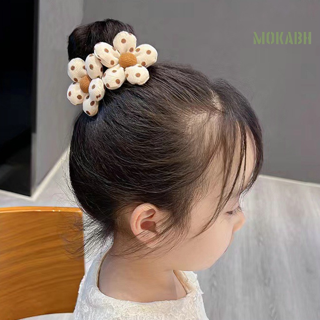 Dây Cột Tóc Co Giãn Hình Hoa Hoạt Hình Phong Cách Hàn Quốc Dễ Thương Cho Nữ