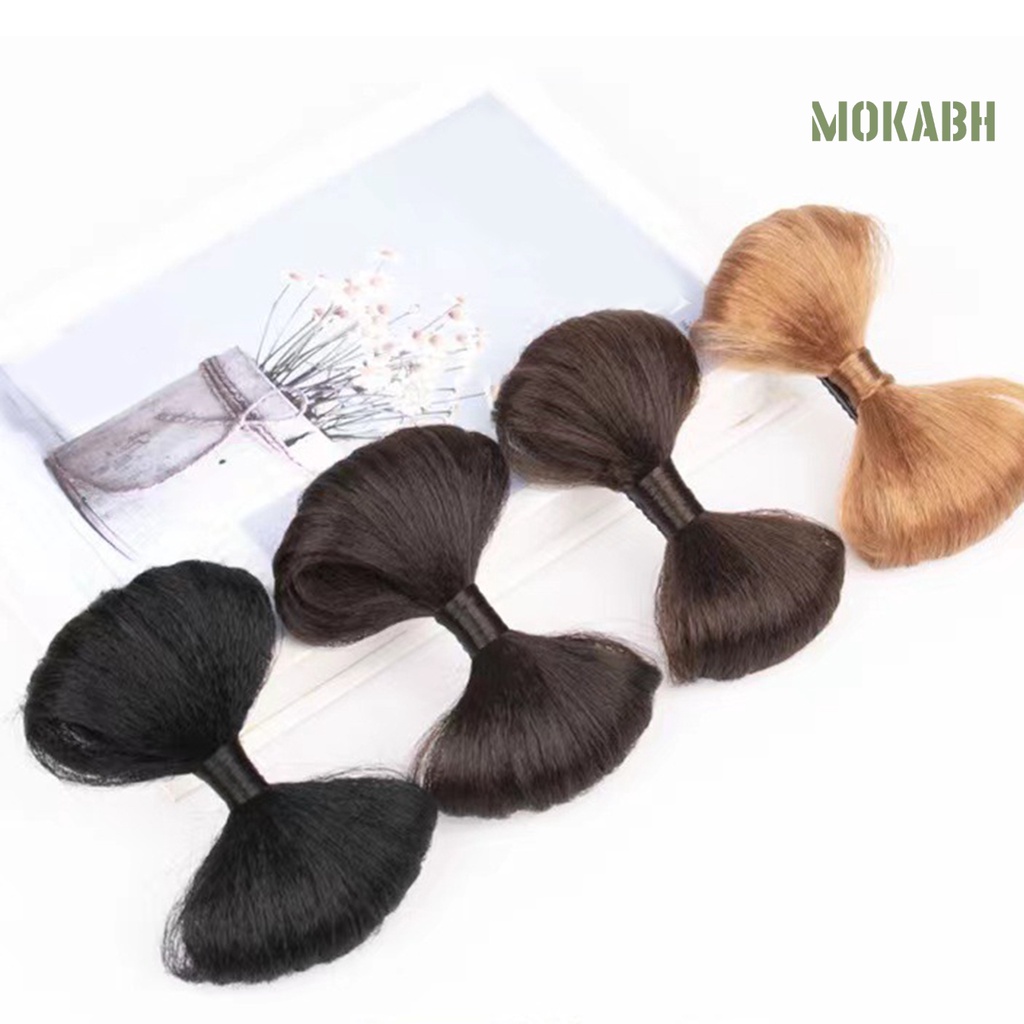 [Mok Abh] Tóc Giả Thắt Nơ Như Thật Mềm Mại Không Tạo Kiểu Tóc Phong Cách Cổ Điển