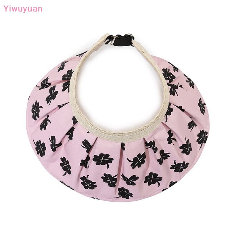 &lt; Yiwuyuan &gt; Mũ Lưỡi Trai Hở Chóp Đính Cỏ Bốn Lá Mùa Hè Có Keo Trắng Điều Chỉnh Được Cho Nữ Đi Biển Du Lịch Mới