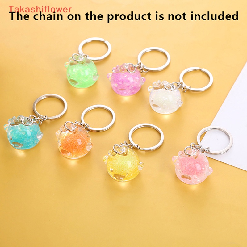 Móc Khóa Hình Gà Con Hoạt Hình Mini Bằng Resin Dạ Quang DIY