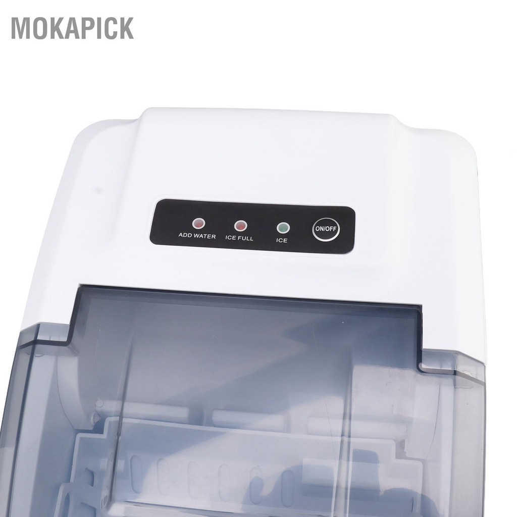 Mokapick Máy Làm Đá Để Bàn ABS Điện Di Động 9 Trong 8 Đến Phút Phích Cắm Châu Âu 220V Trắng