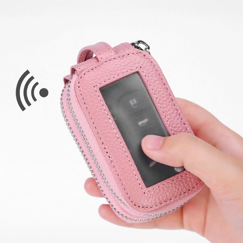 Túi Da Bò Hai Lớp Đựng Chìa Khóa Xe Hơi Đa Năng Thời Trang Unisex