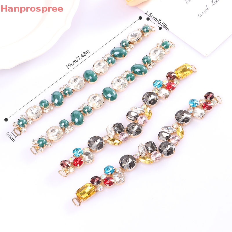 Hanprospree > 1 Cặp Dây Xích Nối Đính Đá Kim Cương Giả Trang Trí Dép Đi Biển May Vá DIY Cho Nữ
