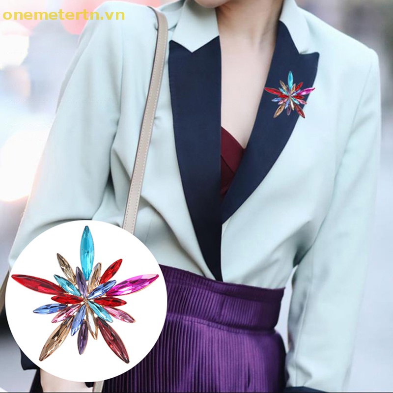 Ghim Cài Áo Hình Bông Tuyết Đính Đá Nhiều Màu Sắc Thời Trang Dành Cho Nữ