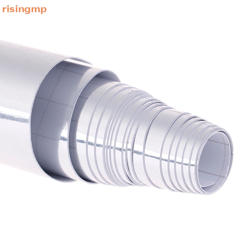 [risingmp] Đề Can vinyl Mạ chrome Bạc Bóng Tráng Gương Có Thể Kéo Dài Cho Xe Hơi