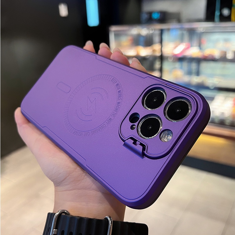 Bao Da Điện Thoại PC Không Dây Dạng Ví Nắp Lật Nam Châm Vô Hình Chống Sốc Cho iPhone 14 Plus 13 12 11 Pro Max XS Giá Đỡ