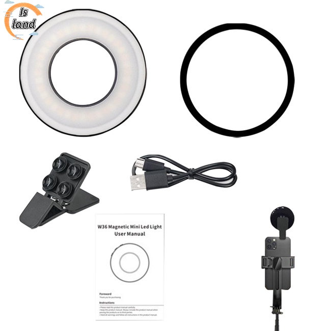 Gương Trang Điểm Mini Có Đèn Led W36 Có Thể Sạc Lại Bằng Cổng Usb Cho Điện Thoại