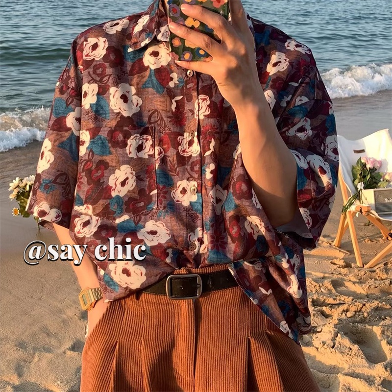 Áo Sơ Mi Ngắn Tay In Họa Tiết retro Thời Trang Cho Nam