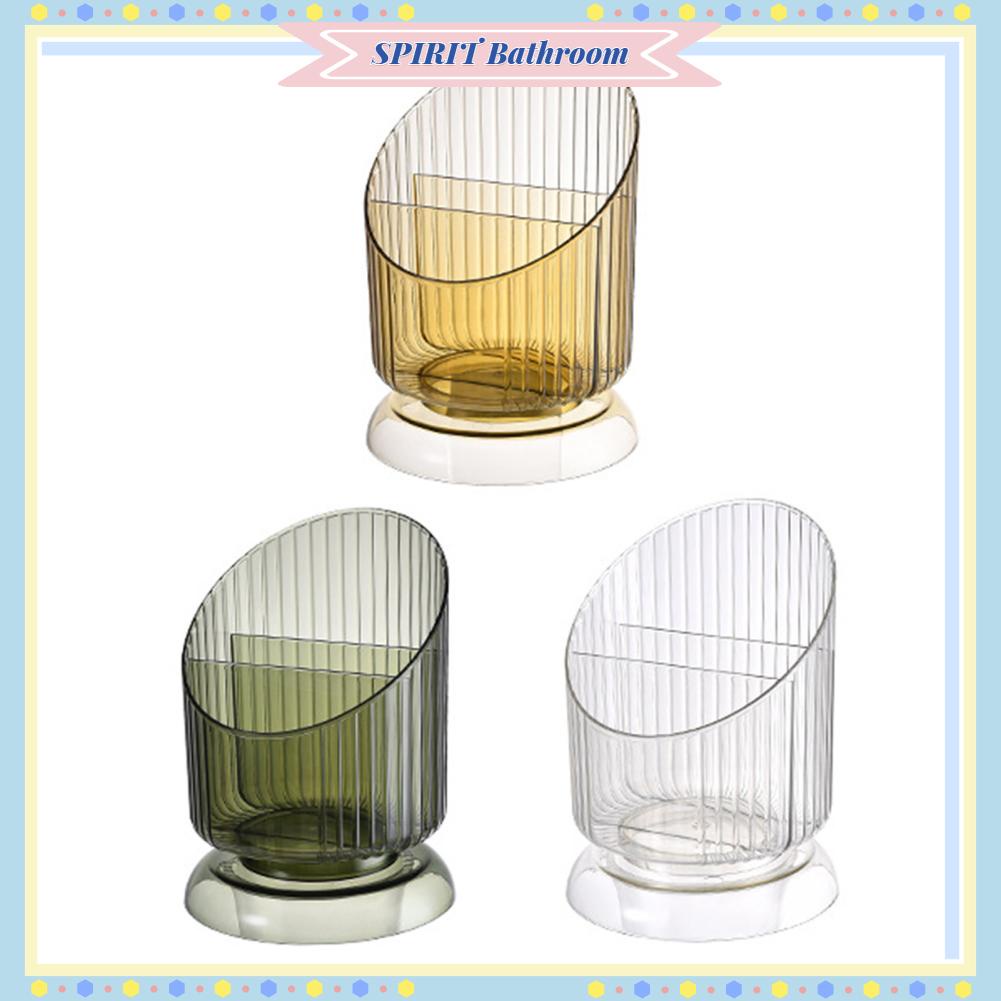 SPIRIT Bathroom Giá đỡ cọ trang điểm Người tổ chức bằng nhựa tròn trong suốt Cọ lưu trữ cốc cho bút chì