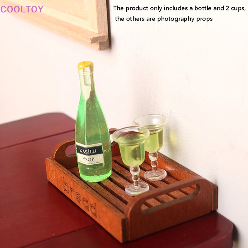 1 Bộ Ly Uống Rượu Mini Tỉ Lệ 1: 12 Dùng Trang Trí Nhà Búp Bê