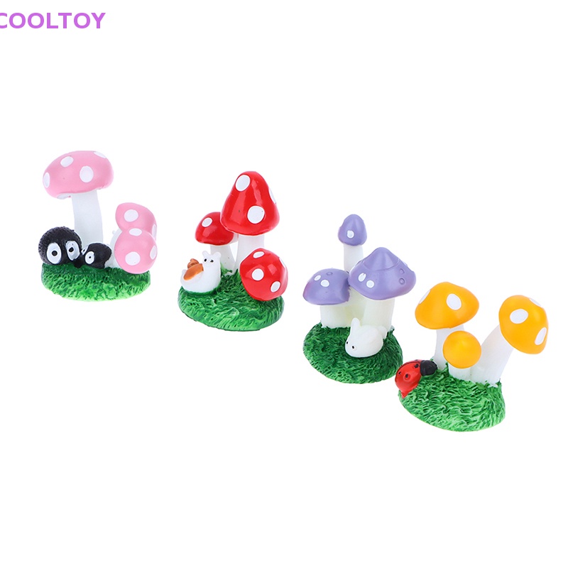 Đồ trang trí Nấm Hoạt Hình Mini Bằng Nhựa Resin Trang Trí Thủ Công