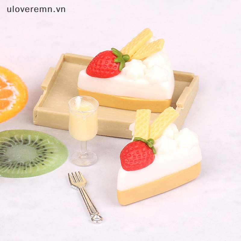 1 Bộ Đồ Dùng Trang Trí Nhà Búp Bê 1: 12 Hình Hộp Sữa / Bánh Kem / Dâu Tây Lắc Vòng Độc Đáo Xinh Xắn