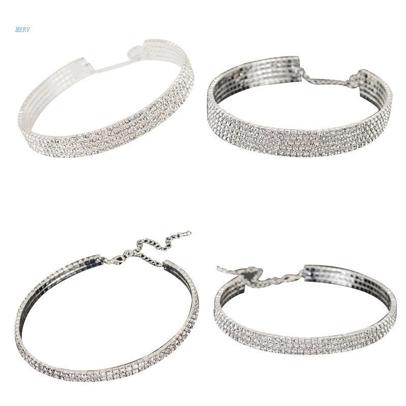 Vòng Cổ Choker Đính Đá Kim Cương Giả Nhiều Lớp Thời Trang 2-5 Hàng