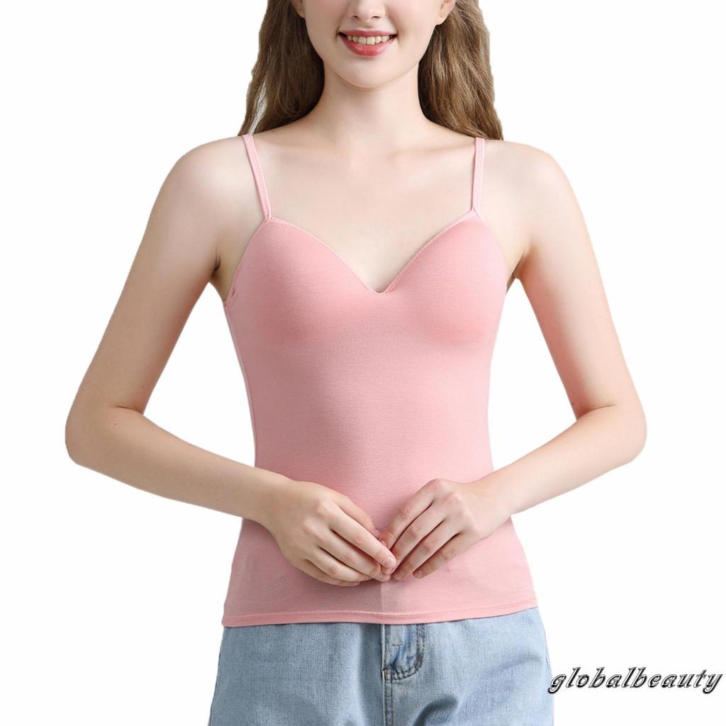 Áo Hai Dây Cổ Chữ V Sâu Màu Trơn Thời Trang Mùa Hè Cho Nữ