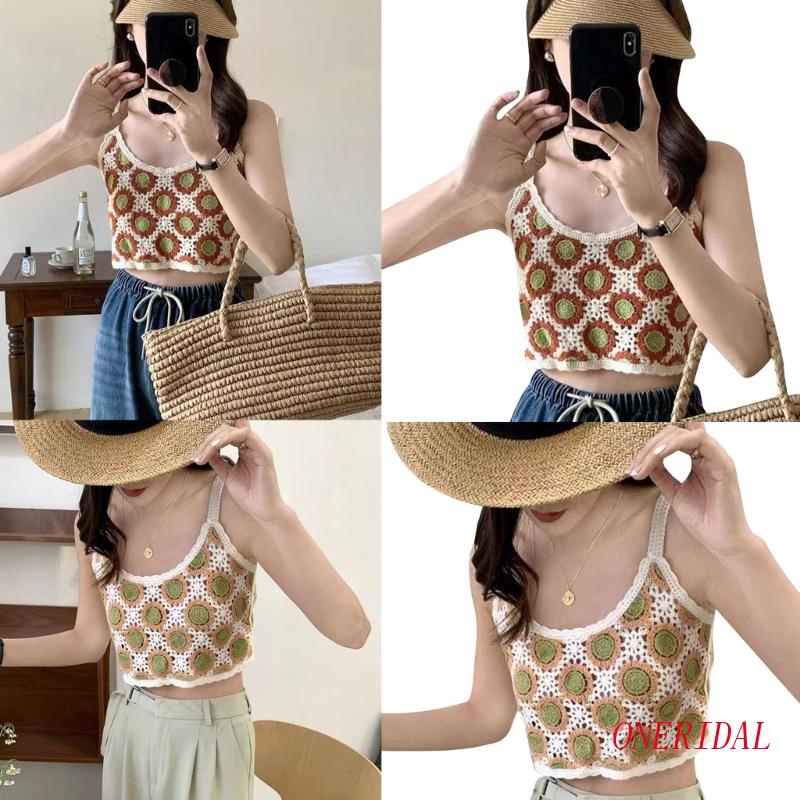 Áo Dệt Kim Hai Dây Không Tay In Hoa Phong Cách Boho Thời Trang Mùa Hè Cho Nữ