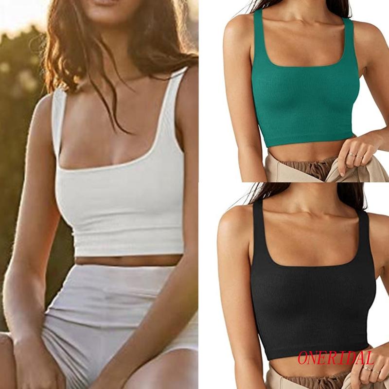 Áo Croptop Sát Nách Cổ Vuông Dáng Ôm Gợi Cảm Cho Bạn Gái
