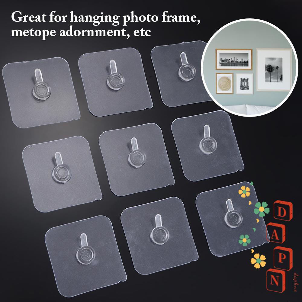 Bộ 10 Móc Treo Khung Ảnh Trong Suốt Chống Thấm Nước Không Cần Khoan Tiện Dụng