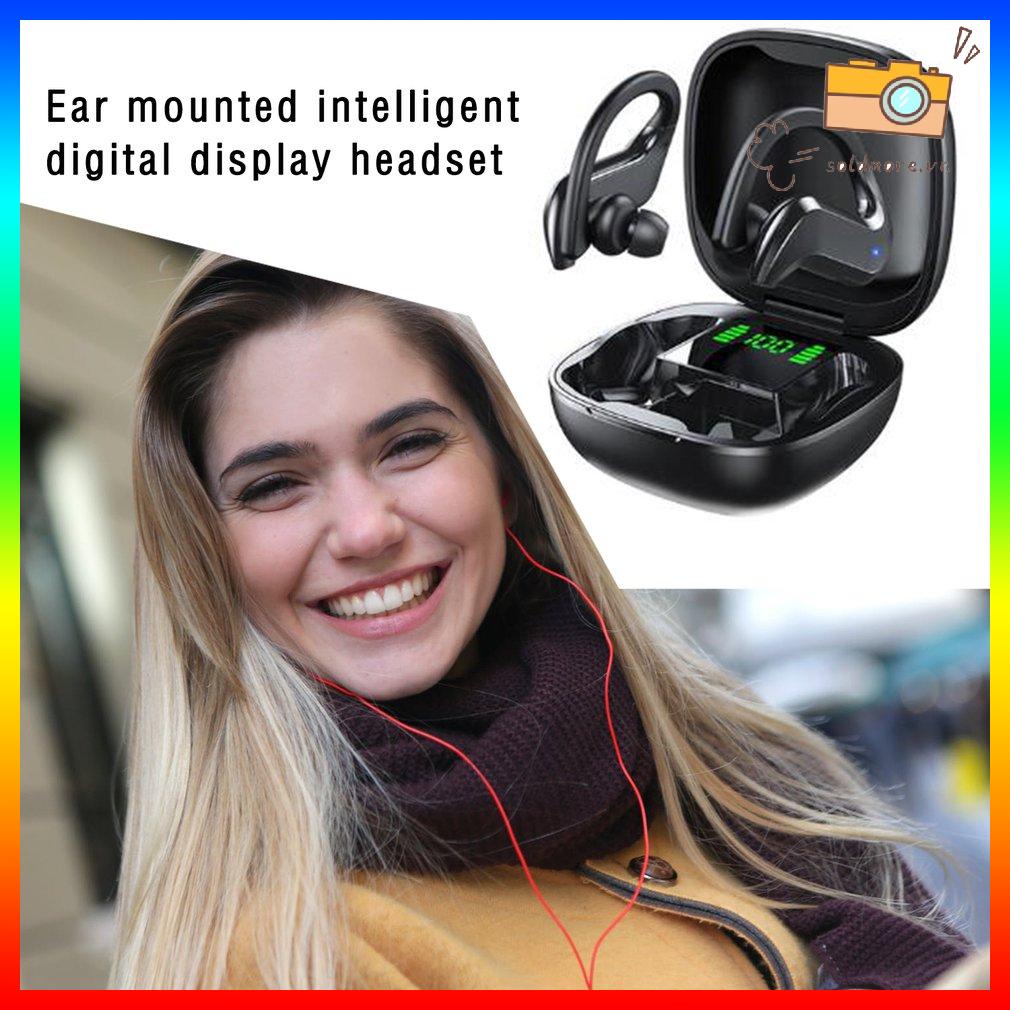 Tai nghe Bluetooth thông minh hiển thị kỹ thuật số gắn trên tai MD03-Đen