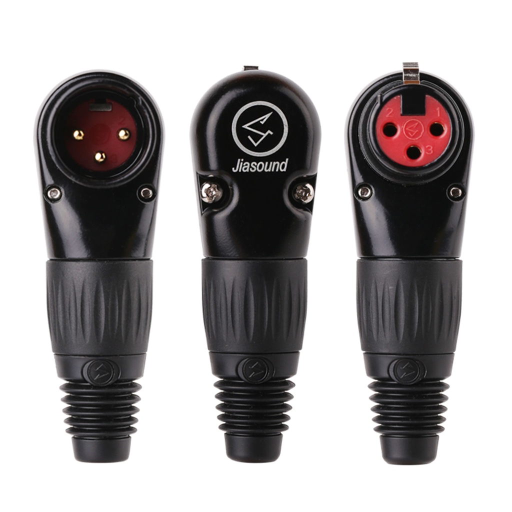 Phụ Kiện Cân Bằng Ba Lõi Mạ Vàng Loại XLR Góc 90 Độ 3 Pin Cho Máy Ảnh Canon