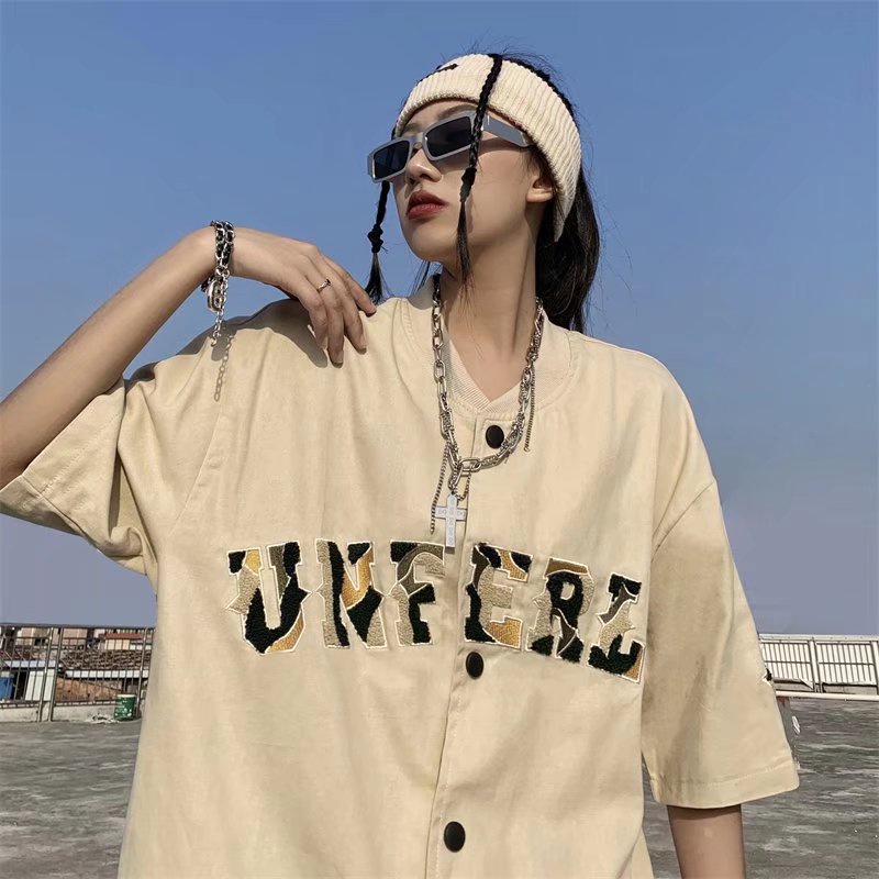 Áo Khoác Bóng Chày Cài Nút Thời Trang Hip Hop Hàn Quốc Cho Nam Và Nữ