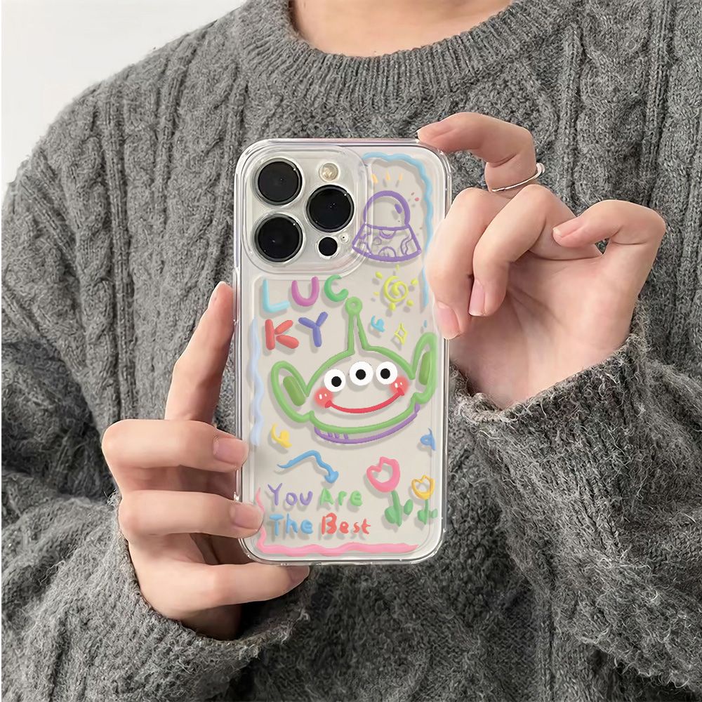 ✅Ốp Điện Thoại Mềm Họa Tiết Graffiti Ba Mắt Đơn Giản Chống Va Đập Dành Cho Iphone 1213 6In Plus 11 14 Pro Max