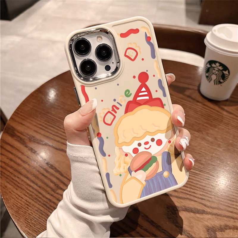 ✅Ốp Điện Thoại Dẻo Họa Tiết Cô Gái &amp; Burger Dễ Thương Cho iphone13pro11 xr1214pro / max WRQ3