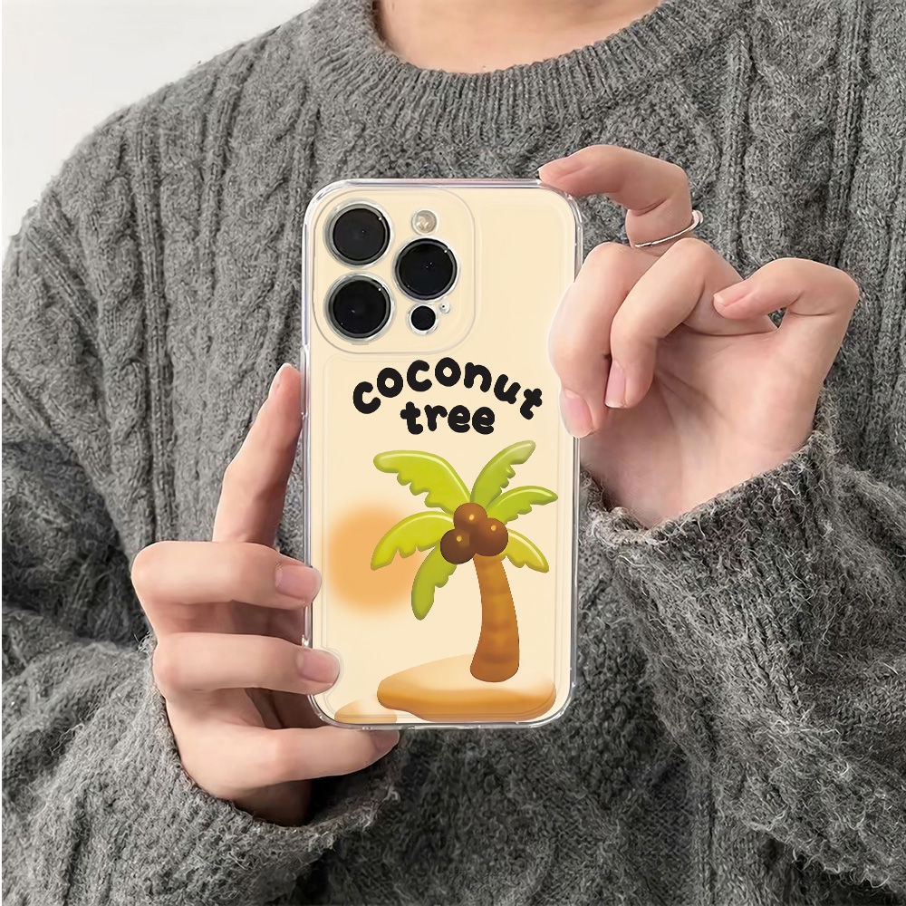 ✅Ốp Điện Thoại Mềm Chống Sốc In Hình Cây Dừa Cho Apple 14pro 7811 6Splus max13iPhone12 Sun WPL4