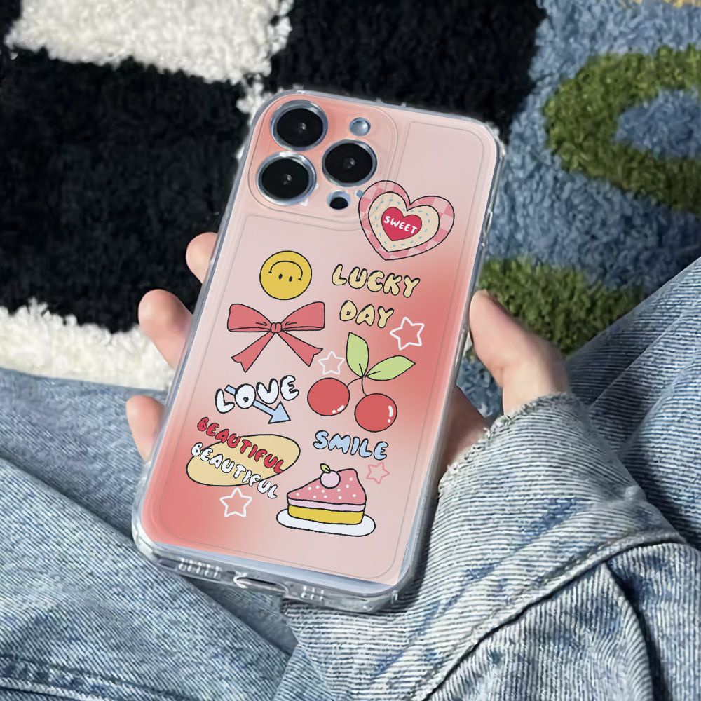 ✅Ốp Điện Thoại Mềm Chống Rơi Màu Hồng Gradient 136Iniphone12 11 maxplus78 G2ST 14pro