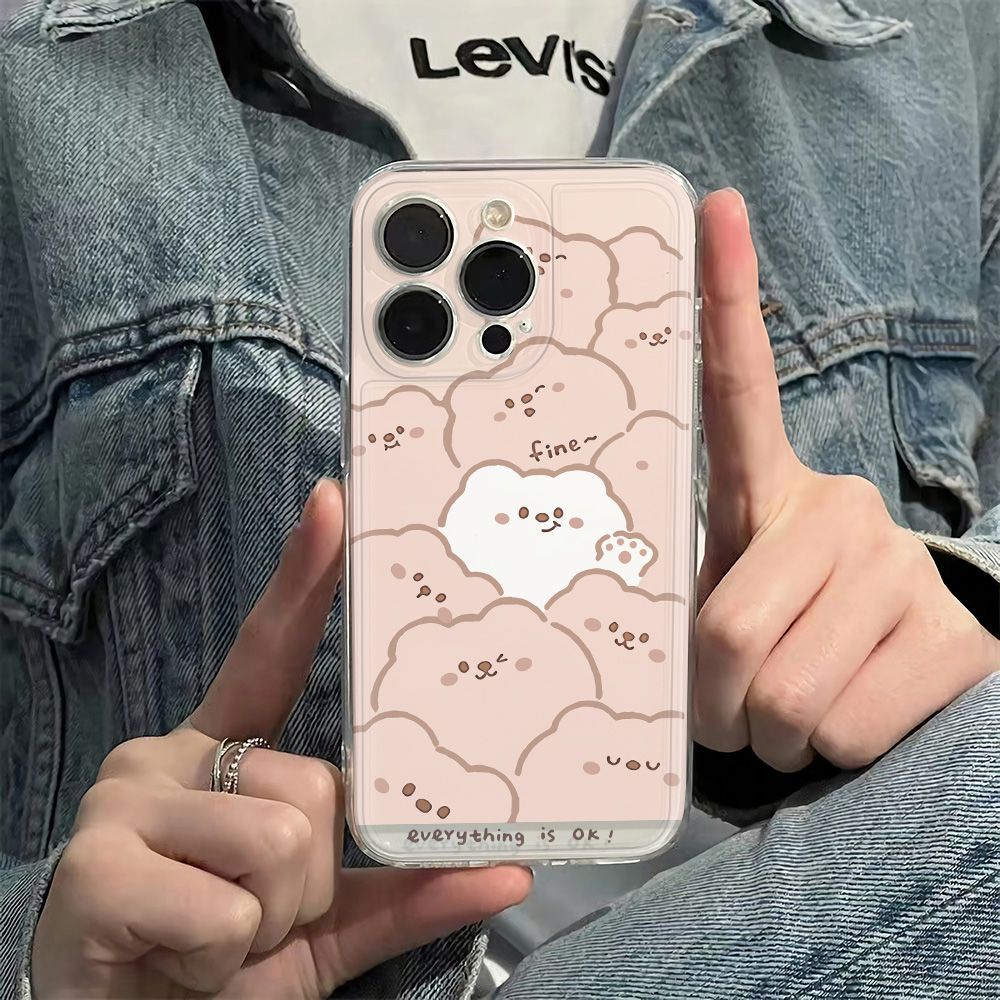 ✅Ốp Điện Thoại Mềm Chống Sốc In Hình Gấu 6In Dễ Thương Phong Cách Đơn Giản Cho Iphone 13iPhone1278max 11 14pro