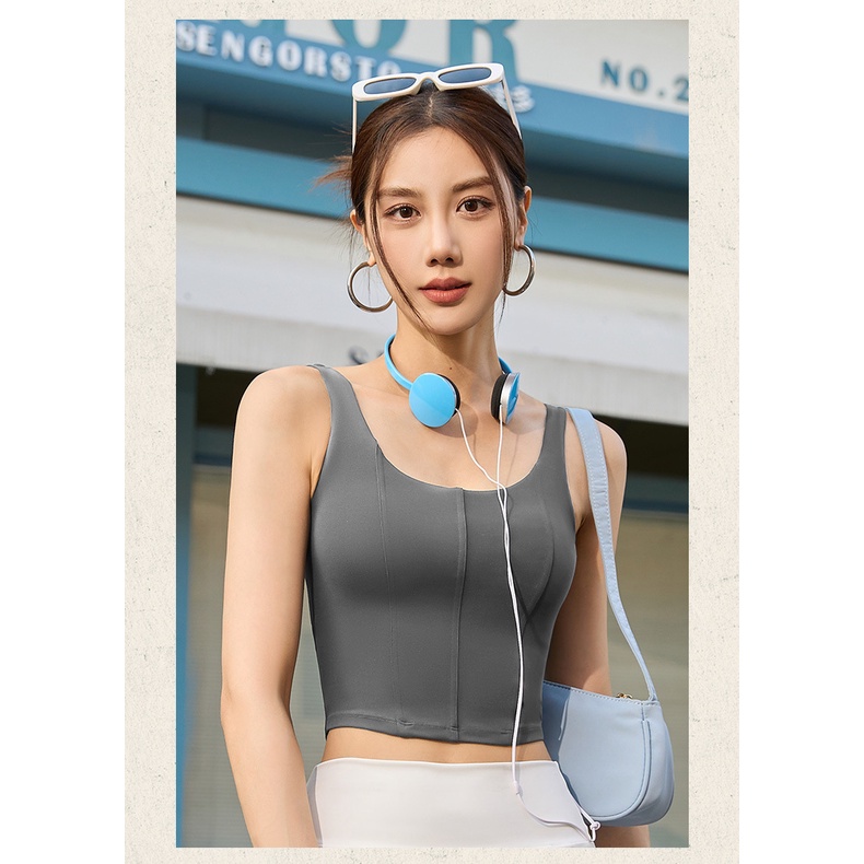Fit.her Áo Ngực Thể Thao Chống Sốc Có Đệm Ngực Cho Nữ