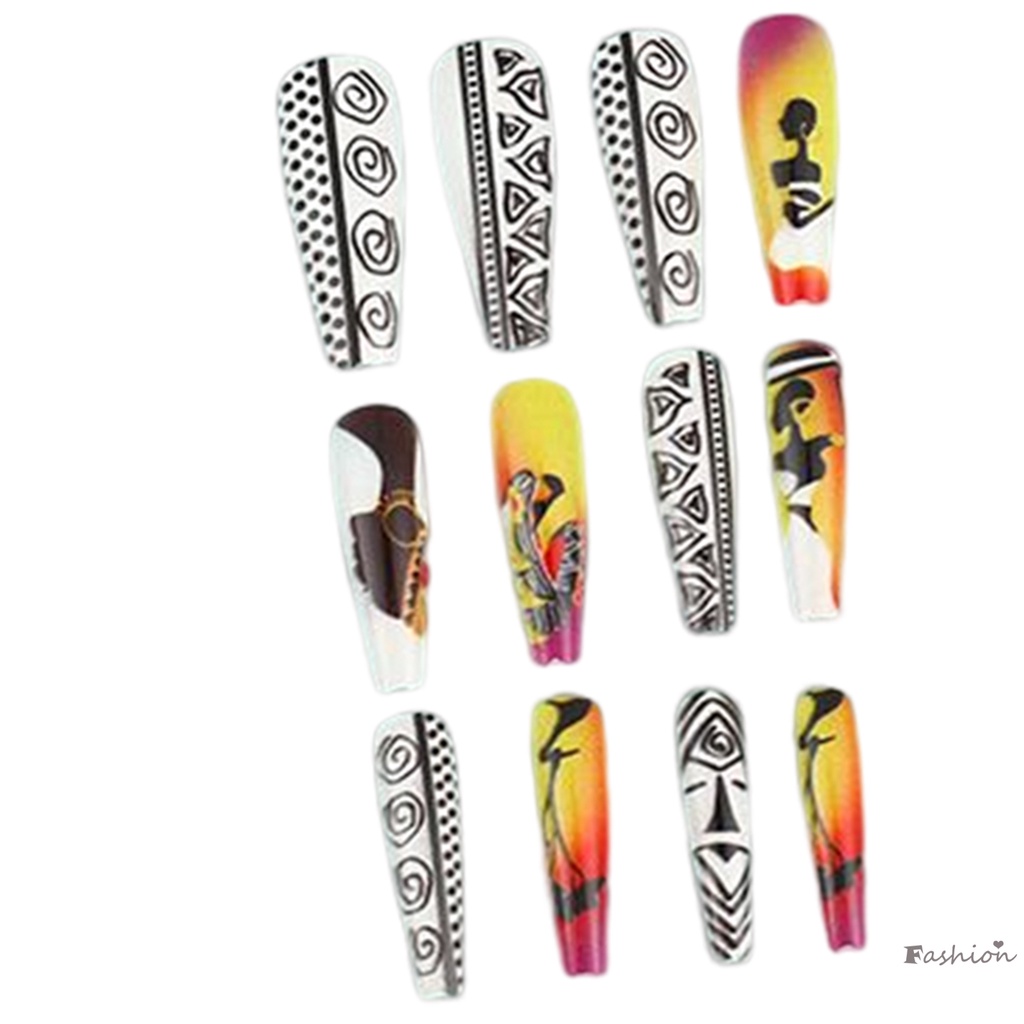 Bộ 24 Móng Tay Giả Thời Trang Tái Sử Dụng Được