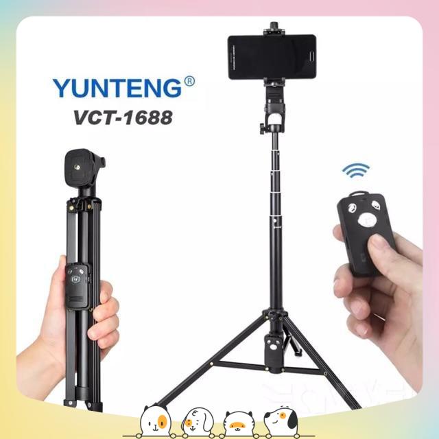 Gậy Chụp Hình 3 Chân Yunteng VCT-1688 Kèm Đầu Kẹp Điện Thoại, Túi Đựng Và Remote Bluetooth