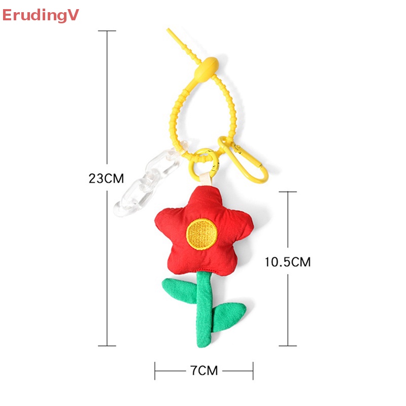 [ErudingV] Móc Khóa / Ba Lô / Dây Treo Trang Sức Bằng Vải Bông Mềm Mại Đính Hoa Trang Trí Điện Thoại [Mới]