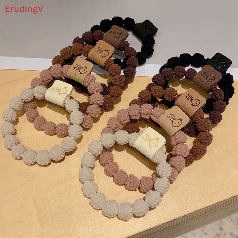 Bộ 5 Dây Buộc Tóc Cao Su Co Giãn Hình Thỏ Đơn Giản Phong Cách Hàn Quốc Cho Nữ