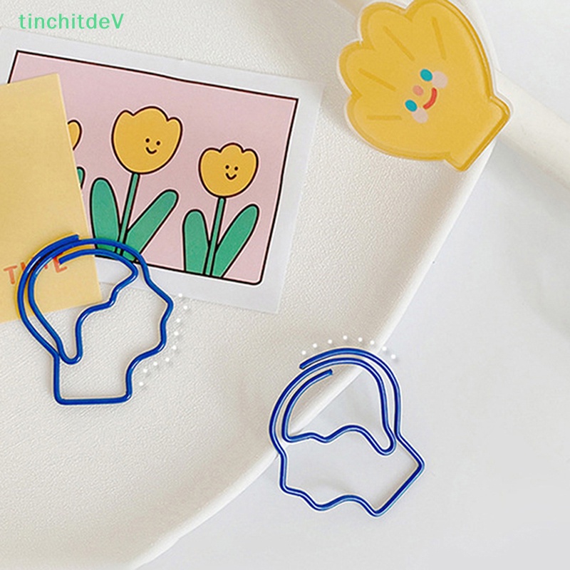 Set 10 Kẹp Giấy Đánh Dấu Trang Sách Hình Người Đàn Ông Avatar Bằng Kim Loại Dễ Thương