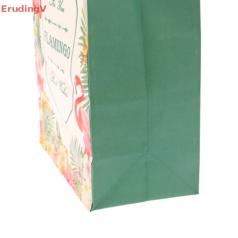 Bộ 5 Túi Đựng Quà In Họa Tiết Chim Hồng Hạc Phong Cách Hawaii Độc Đáo Kèm Tay Cầm Tiện Dụng