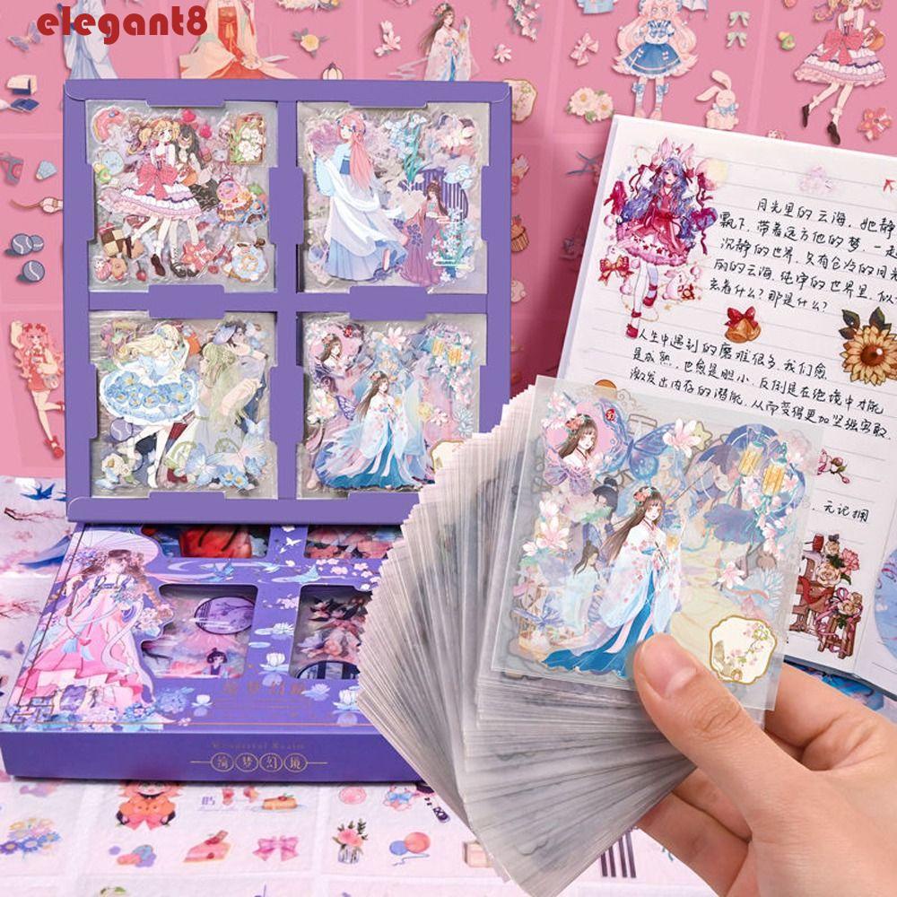 Miếng Dán Họa Tiết Hoạt Hình Phong Cách Cổ Điển Dùng Trang Trí Sổ Tay DIY