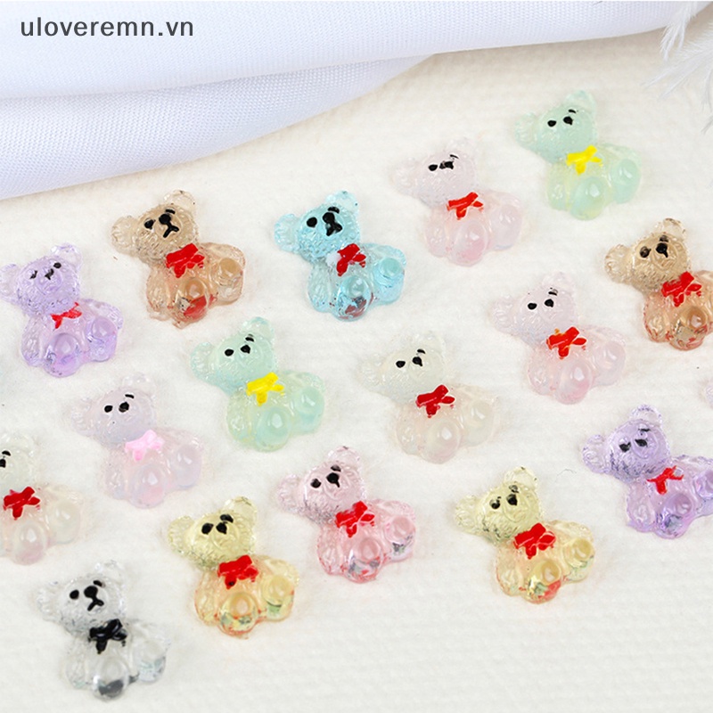 Set 10 Phụ Kiện Trang Trí Móng Tay DIY Hình Que Kem Hoạt Hình Phát Sáng Dễ Thương