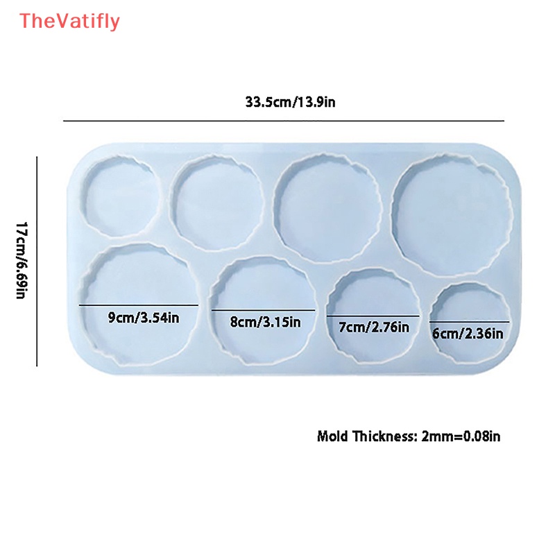 [Thevalifly] Khuôn Silicone Làm Đế Lót Ly Tròn 8 Ngăn DIY Trang Trí Nội Thất Nhà Bán Chạy