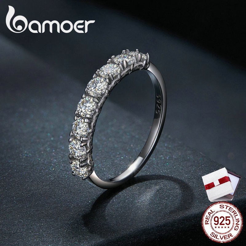 Nhẫn cưới BAMOER bằng bạc 925 cao cấp nhiều kích cỡ VVS1