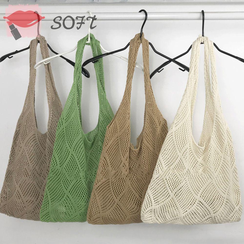 Túi Xách Đeo Vai Đan Len Cỡ Lớn Thời Trang Cho Nữ