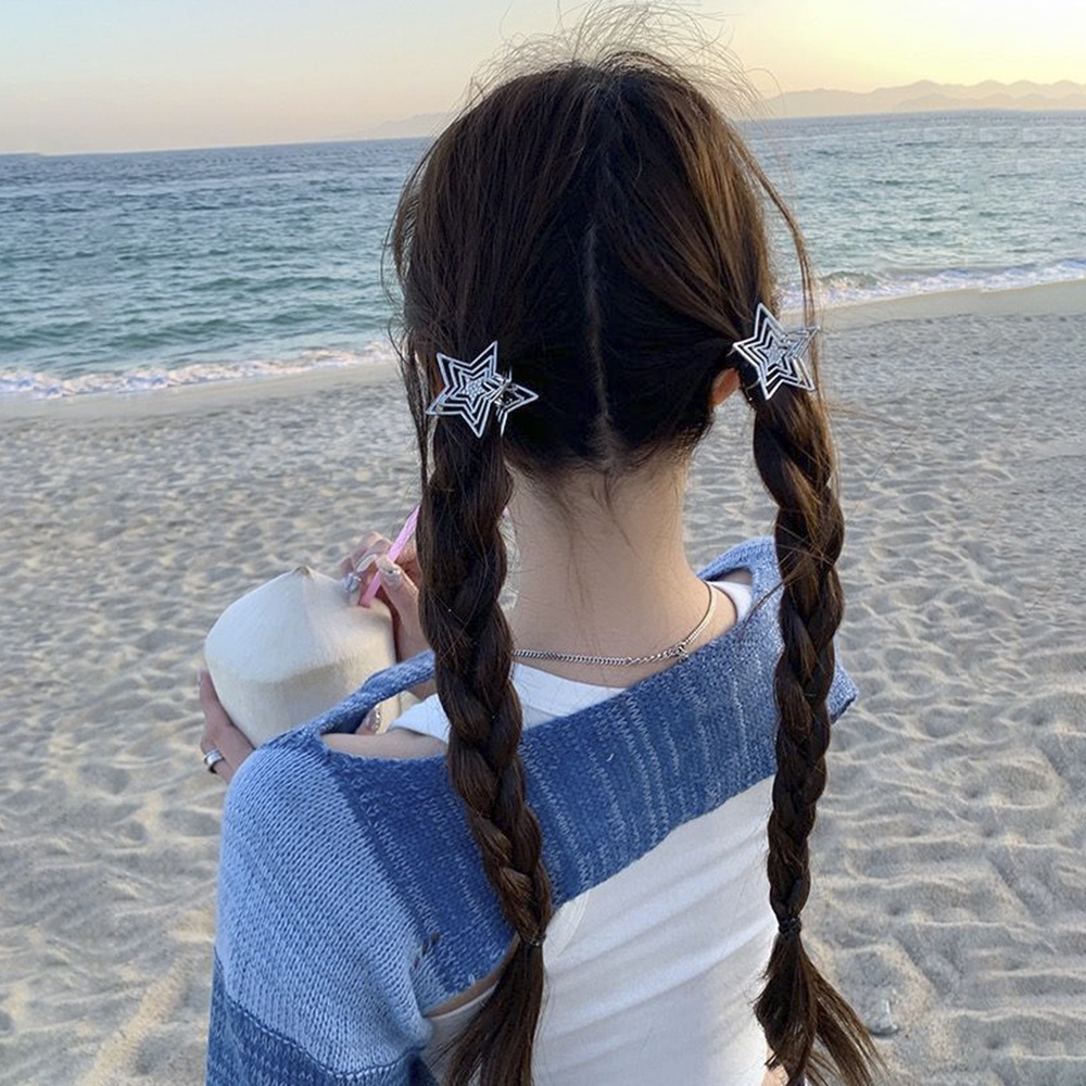 Y2k Kẹp Tóc Càng Cua / Kẹp Tóc Đuôi Ngựa Hình Ngôi Sao Rỗng Phong Cách Hip Hop Ngọt Ngào Đơn Giản Thanh Lịch Thời Trang Cho Nữ