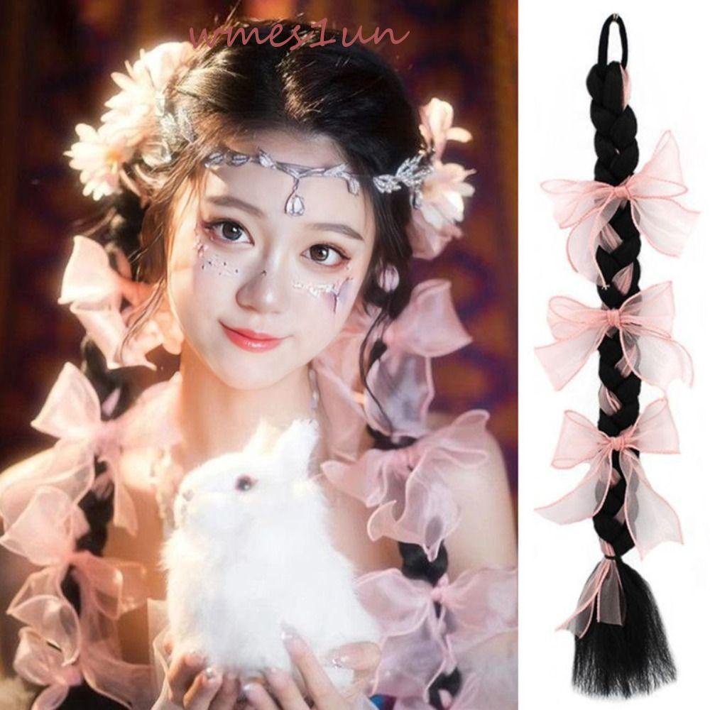 Bím Tóc Giả Thắt Nơ 15H Bằng Sợi Tổng Hợp Cách Nhiệt Dễ Thương Dành Cho Nữ