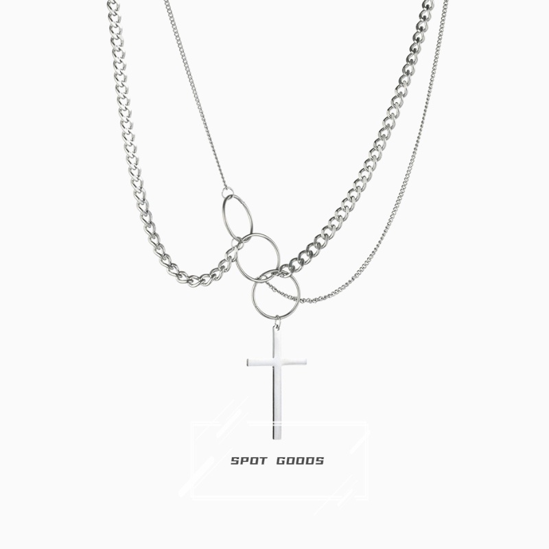 Vòng cổ Nhiều Lớp Mặt Thánh Giá Phong Cách hip hop