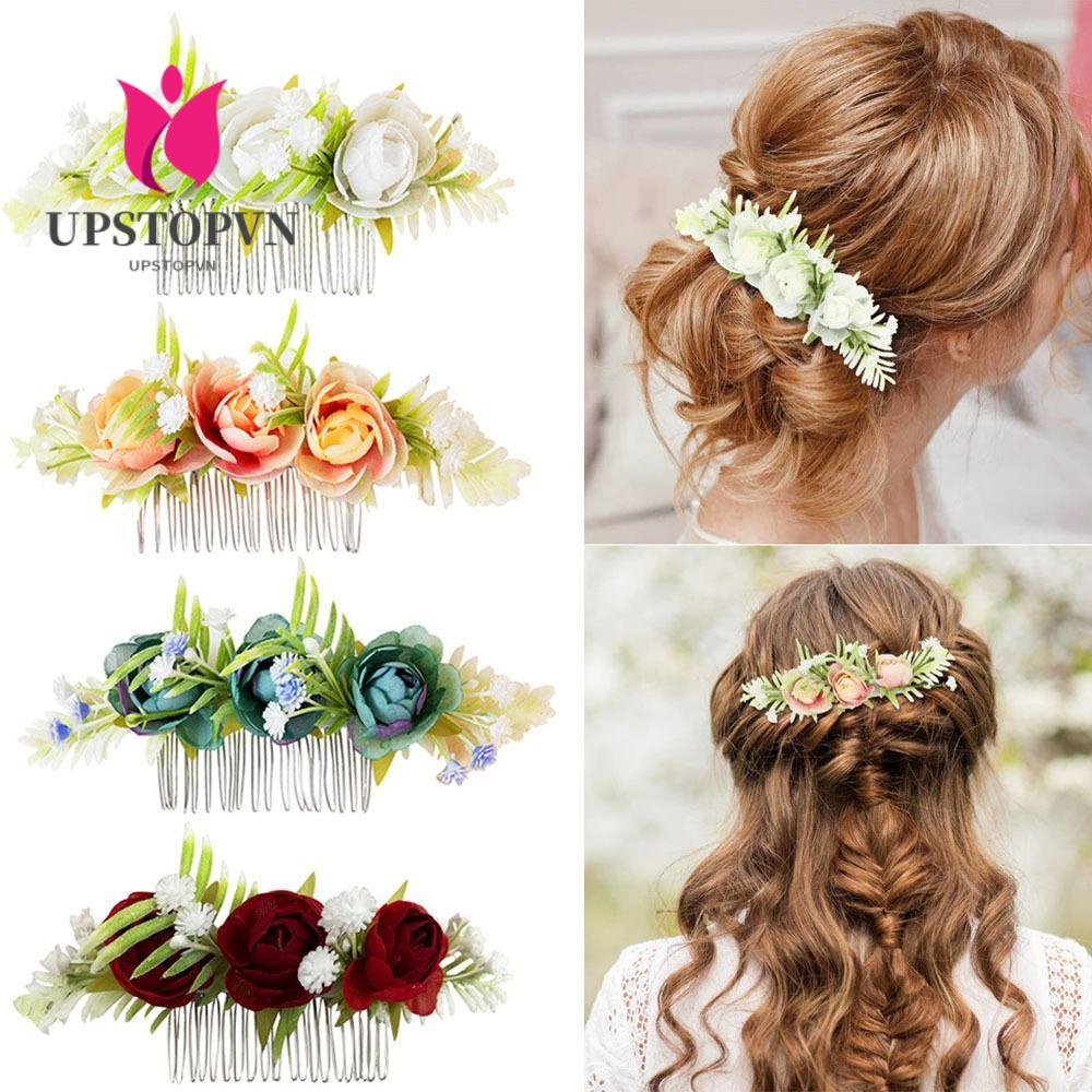 Lược Cài Tóc Hình Hoa Thanh Lịch Cho Cô Dâu|Đồ Trang Trí Tóc