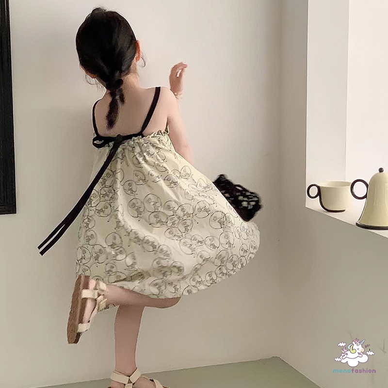 Đầm Lông Xù Sát Nách Thoáng Mát Thân Thiện Với Da In Họa Tiết Hoạt Hình Cho Bé