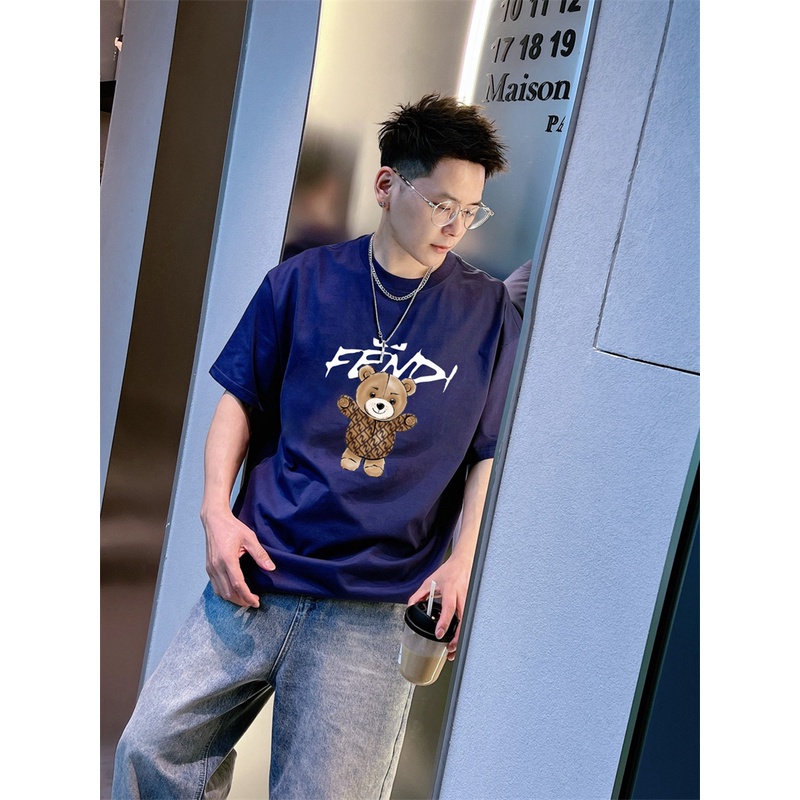 Áo Thun Tay Ngắn In Hình Gấu Thời Trang Chất Lượng Cao